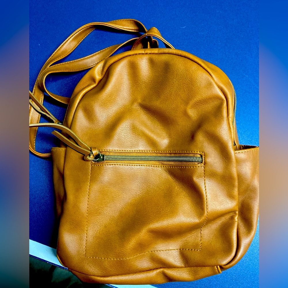 Faux leather backpack purse